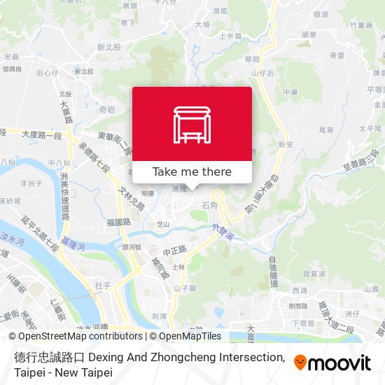 德行忠誠路口 Dexing And Zhongcheng Intersection map