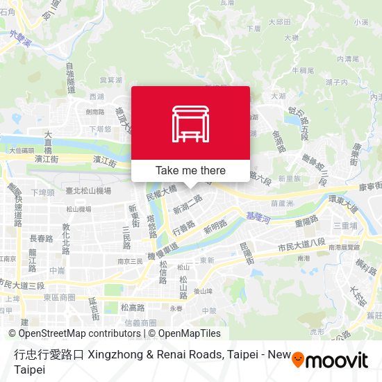 行忠行愛路口 Xingzhong & Renai Roads地圖