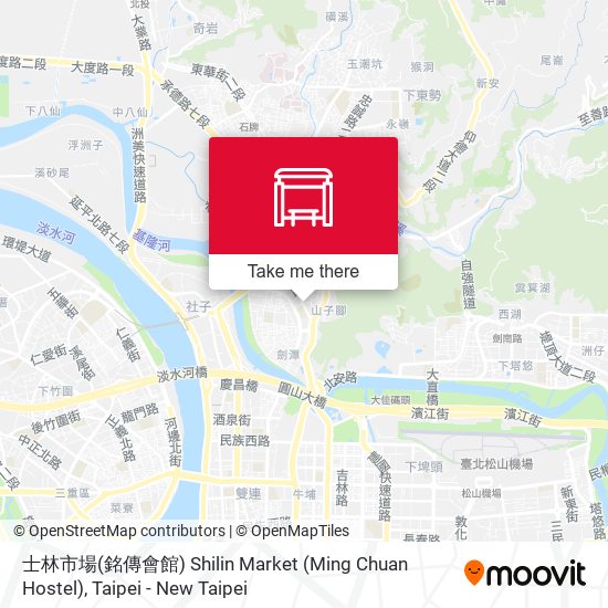 士林市場(銘傳會館) Shilin Market (Ming Chuan Hostel) map