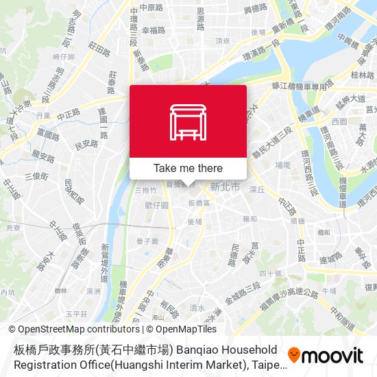 板橋戶政事務所(黃石中繼市場) Banqiao Household Registration Office(Huangshi Interim Market) map