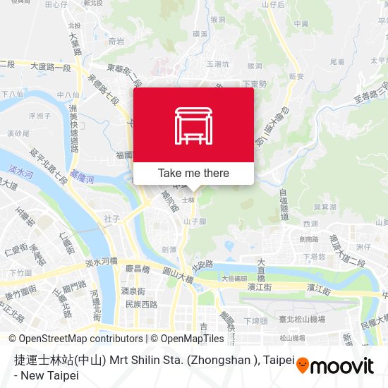 捷運士林站(中山) Mrt Shilin Sta. (Zhongshan ) map