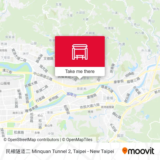 民權隧道二 Minquan Tunnel 2 map