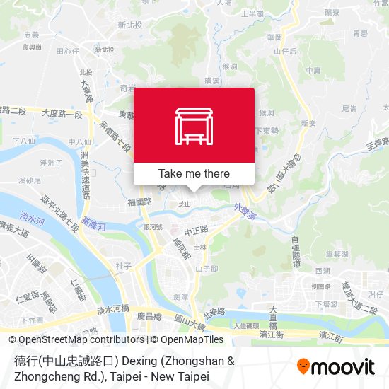 德行(中山忠誠路口) Dexing (Zhongshan & Zhongcheng Rd.) map