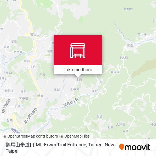 鵝尾山步道口 Mt. Erwei Trail Entrance map