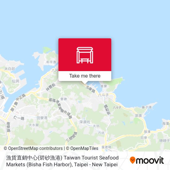 漁貨直銷中心(碧砂漁港) Taiwan Tourist Seafood Markets (Bisha Fish Harbor) map