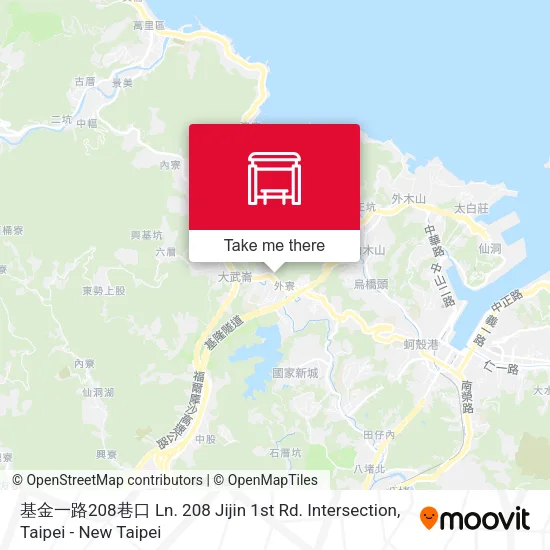 基金一路208巷口 Ln. 208 Jijin 1st Rd. Intersection map