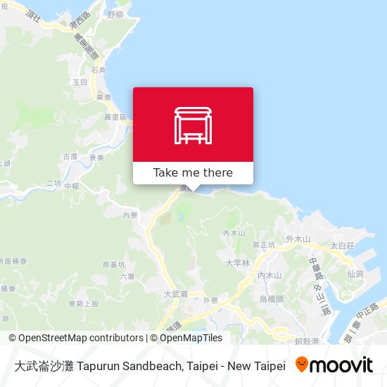 大武崙沙灘 Tapurun Sandbeach map