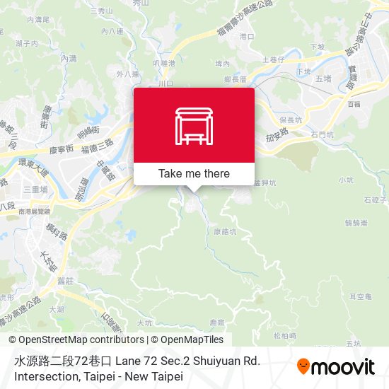 水源路二段72巷口 Lane 72 Sec.2 Shuiyuan Rd. Intersection map