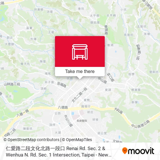 仁愛路二段文化北路一段口 Renai Rd. Sec. 2 & Wenhua N. Rd. Sec. 1 Intersection map