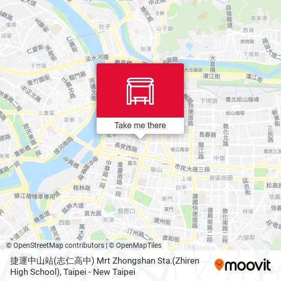 捷運中山站(志仁高中) Mrt Zhongshan Sta.(Zhiren High School)地圖