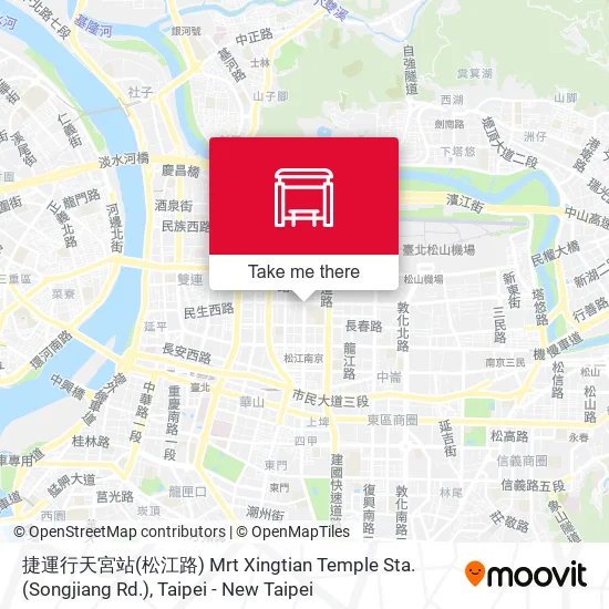 捷運行天宮站(松江路) Mrt Xingtian Temple Sta. (Songjiang Rd.)地圖