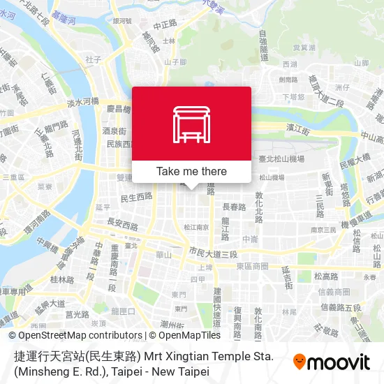 捷運行天宮站(民生東路) Mrt Xingtian Temple Sta. (Minsheng E. Rd.) map