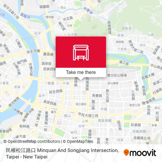 民權松江路口 Minquan And Songjiang Intersection map