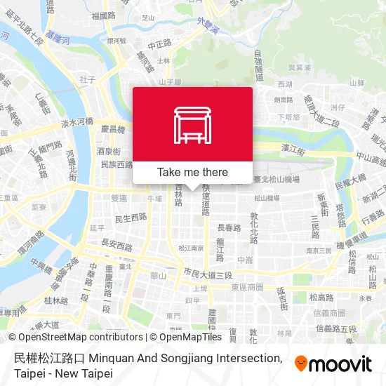 民權松江路口 Minquan And Songjiang Intersection map