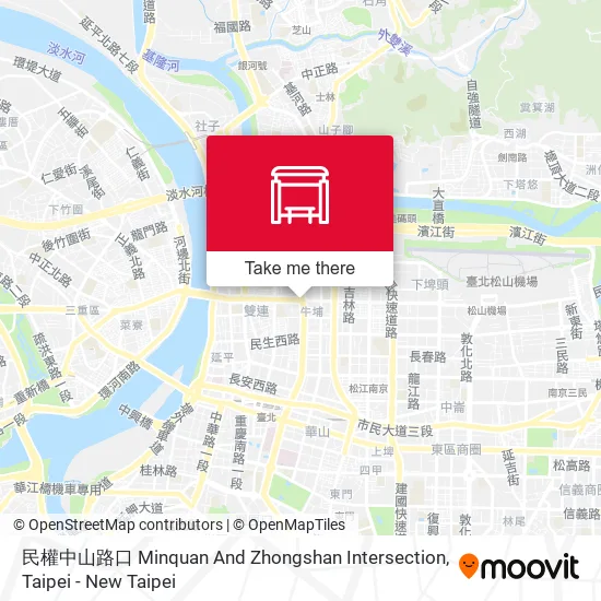 民權中山路口 Minquan And Zhongshan Intersection map