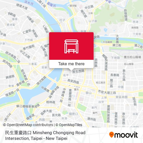 民生重慶路口 Minsheng Chongqing Road Intersection map