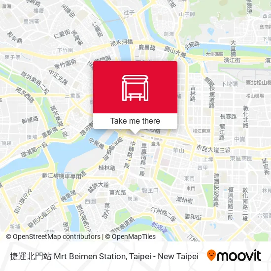 捷運北門站 Mrt Beimen Station map