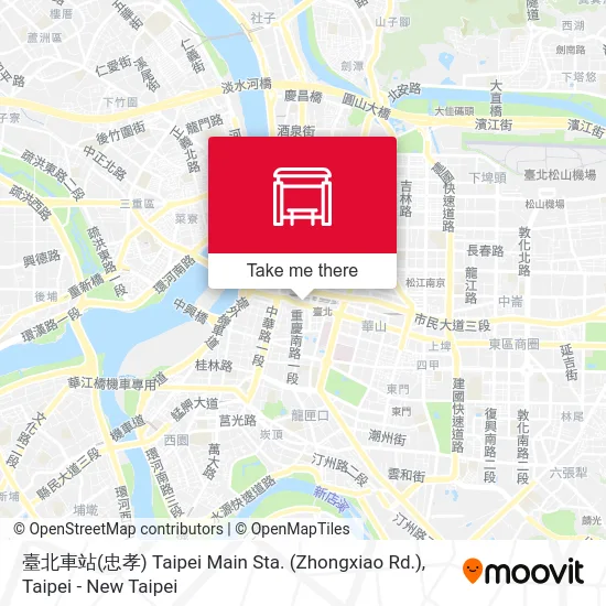 臺北車站(忠孝) Taipei Main Sta. (Zhongxiao Rd.) map