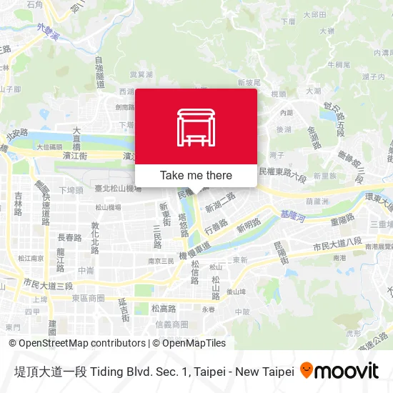 堤頂大道一段 Tiding Blvd. Sec. 1 map