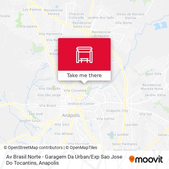 Av Brasil Norte - Garagem Da Urban / Exp Sao Jose Do Tocantins map