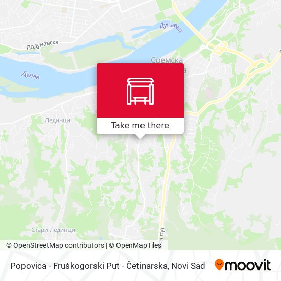 Popovica - Fruškogorski Put - Četinarska map