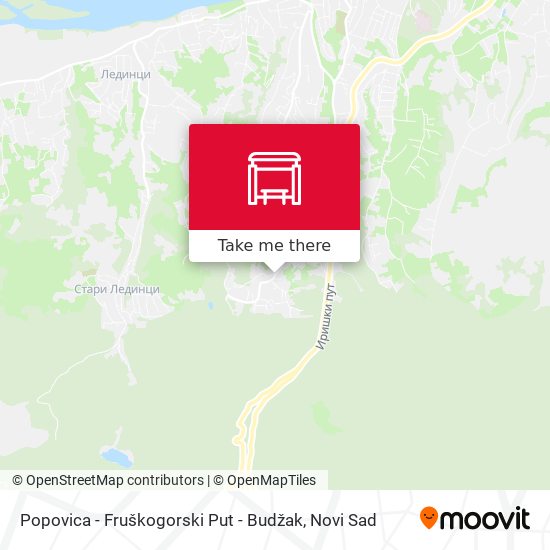 Popovica - Fruškogorski Put - Budžak map