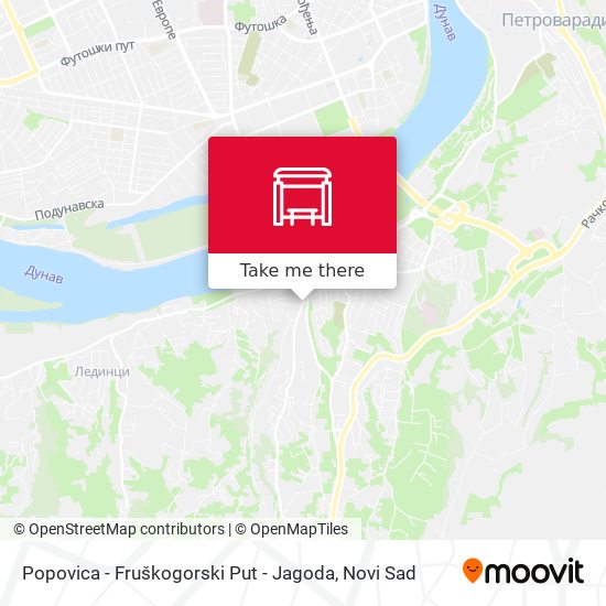 Popovica - Fruškogorski Put - Jagoda map