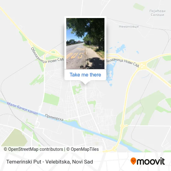 Temerin Road - Velebitska map