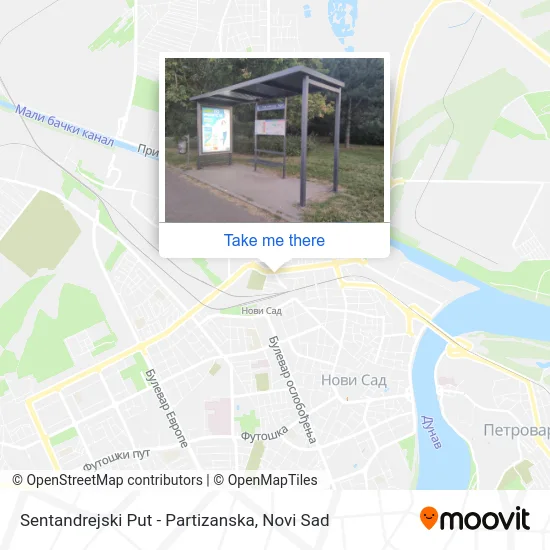 Sentandrejski Road - Partizanska map