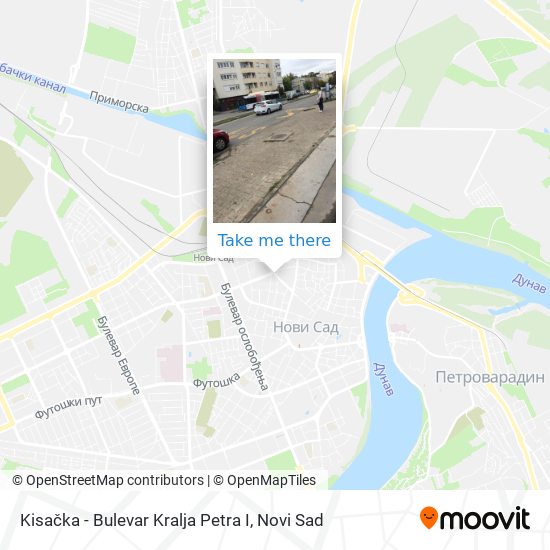 Kisačka - Bulevar Kralja Petra I map