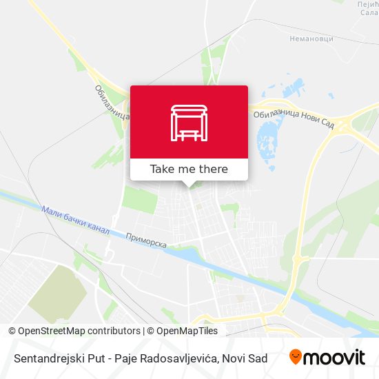 Sentandrejski Put - Paje Radosavljevića map