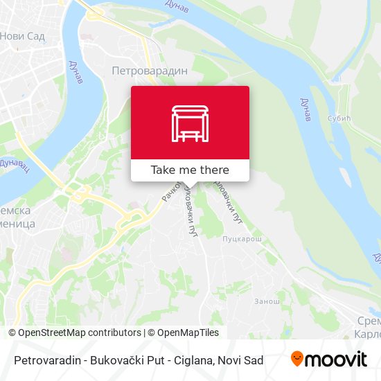 Petrovaradin - Bukovački Put - Ciglana map