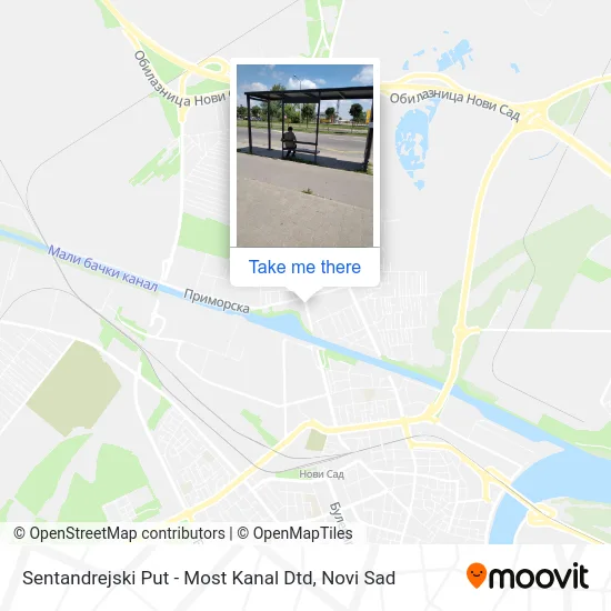 Sentandrejski Road - DTD Canal Bridge map