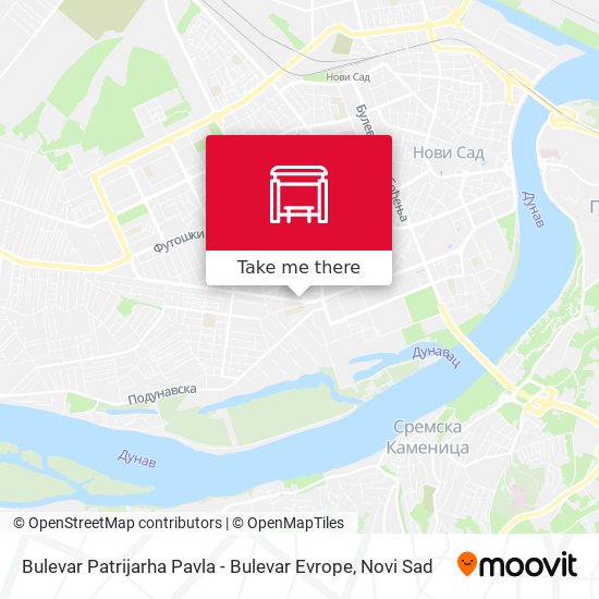 Bulevar Patrijarha Pavla - Bulevar Evrope map