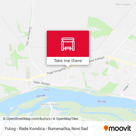 Futog - Rade Kondića - Rumenačka map