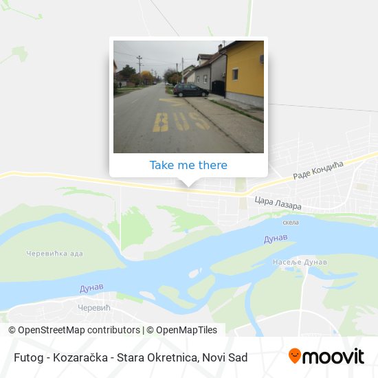 Futog - Kozaračka - Stara Okretnica map