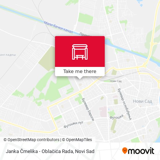 Janka Čmelika - Oblačića Rada map