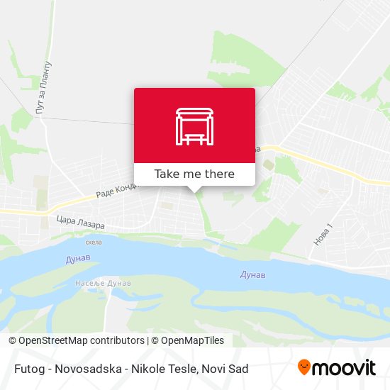 Futog - Novosadska - Nikole Tesle map