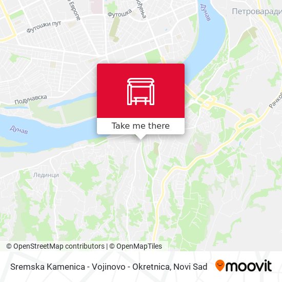 Sremska Kamenica - Vojinovo - Okretnica map