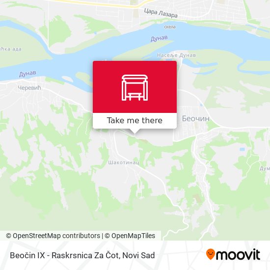 Beočin IX - Raskrsnica Za Čot map