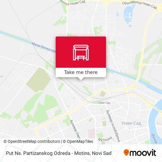 Put Ns. Partizanskog Odreda - Motins map