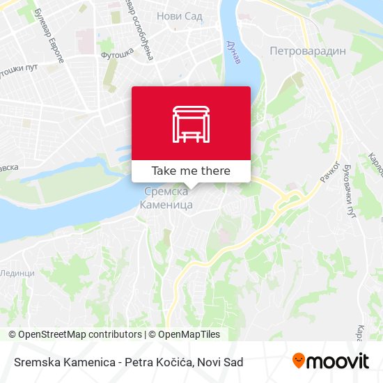 Sremska Kamenica - Petra Kočića map