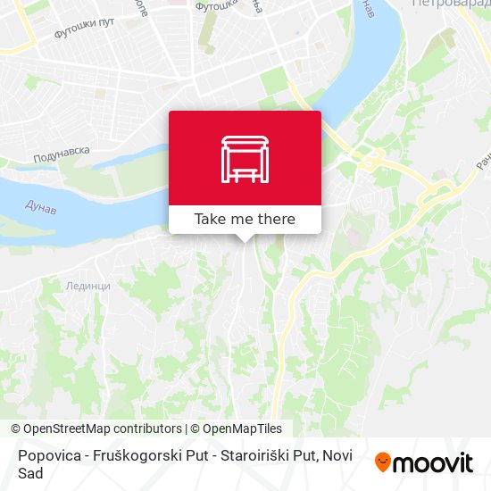 Popovica - Fruškogorski Put - Staroiriški Put map