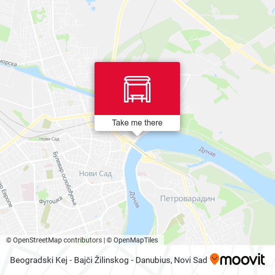 Beogradski Kej - Bajči Žilinskog - Danubius map
