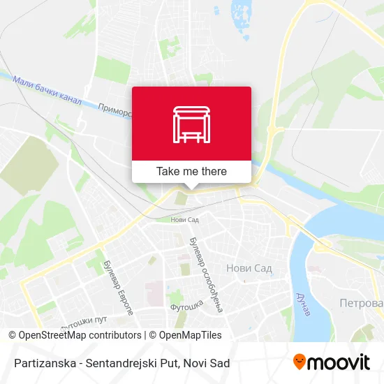 Partizanska - Sentandrejski Road map