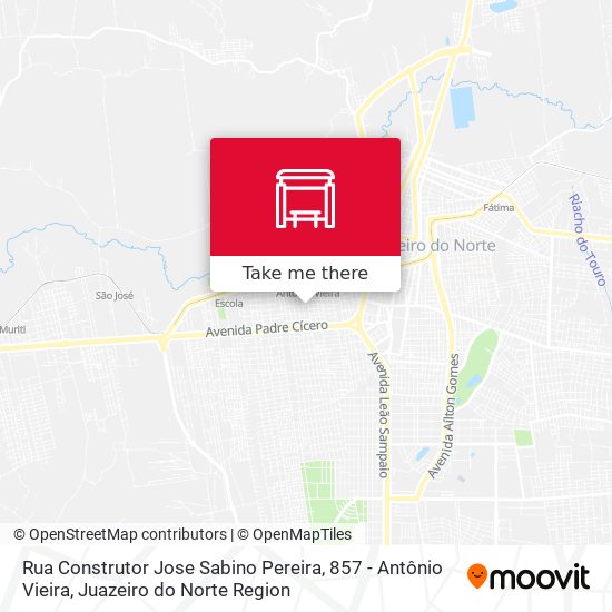 Rua Construtor Jose Sabino Pereira, 857 - Antônio Vieira map