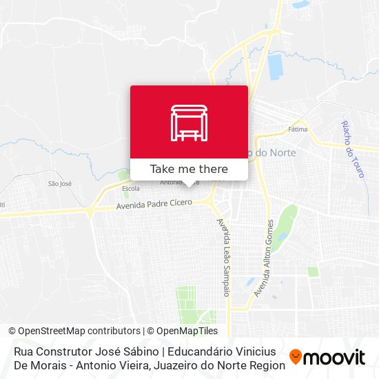 Mapa Rua Construtor José Sábino | Educandário Vinicius De Morais - Antonio Vieira