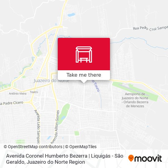 Avenida Coronel Humberto Bezerra | Liquigás - São Geraldo map