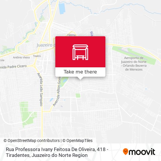 Mapa Rua Professora Ivany Feitosa De Oliveira, 418 - Tiradentes