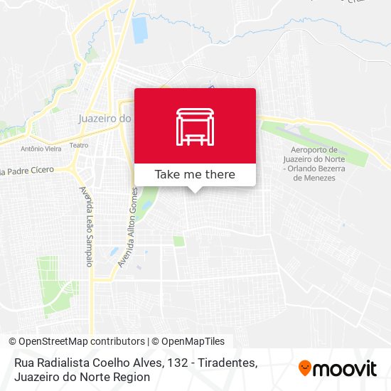 Rua Radialista Coelho Alves, 132 - Tiradentes map